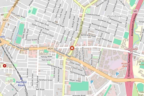 Map showing Coimbra Bakery in Cape Town