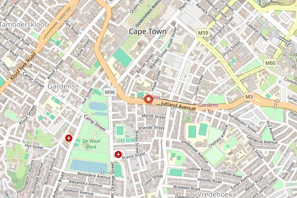 Map showing Flour Market in Cape Town