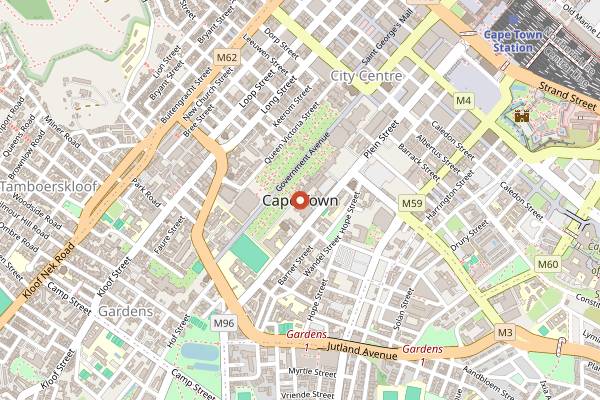 Map showing The Fireman's Arms in Cape Town