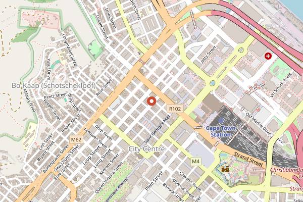 Map showing Sky Bar in Cape Town