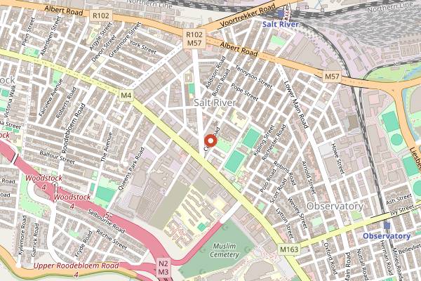 Map showing Devil's Peak Brewing Company in Cape Town