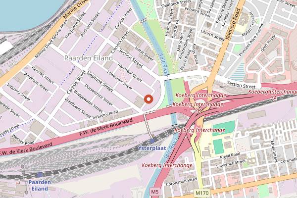 Map showing Shackleton Brewing Company in Cape Town