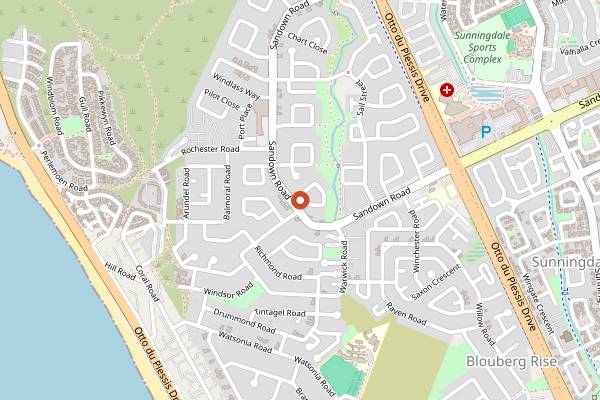 Map showing Big Bay Waffle Company in Cape Town