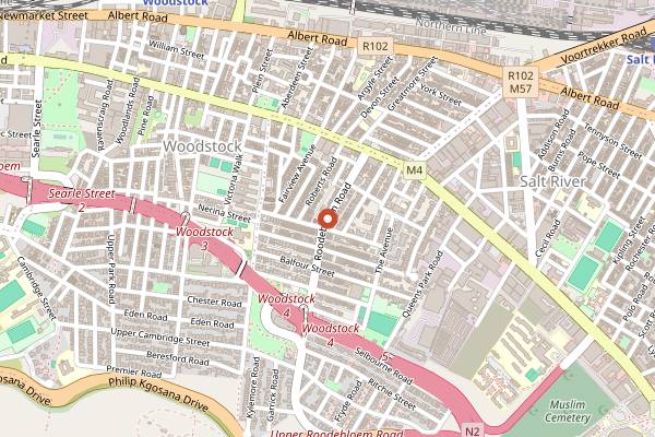 Map showing District Cafe in Cape Town