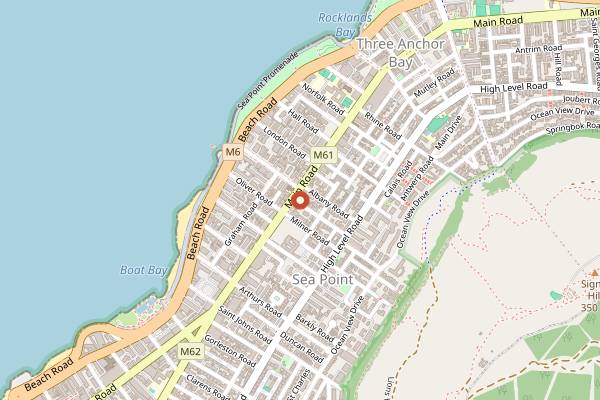 Map showing Mykonos Taverna in Cape Town