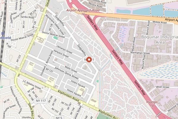Map showing Teez @ 115 in Cape Town