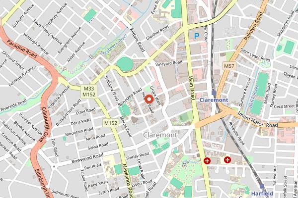 Map showing Rosetta Roastery in Cape Town