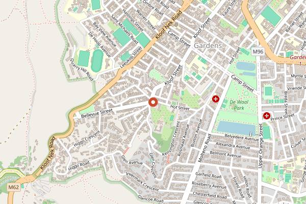 Map showing Nourish'd Cafe & Juicery in Cape Town