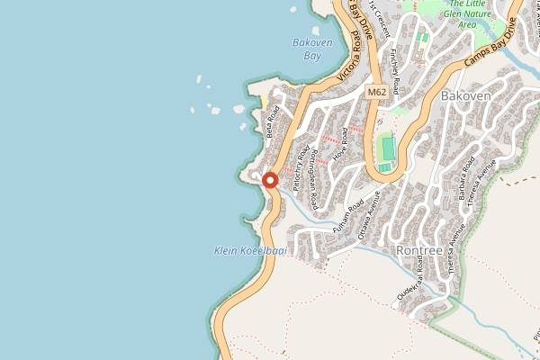 Map showing Azure Restaurant in Cape Town