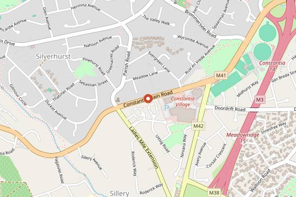Map showing Chefs Warehouse at Beau Constantia in Cape Town
