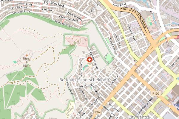 Map showing Bo-Kaap Kombuis in Cape Town