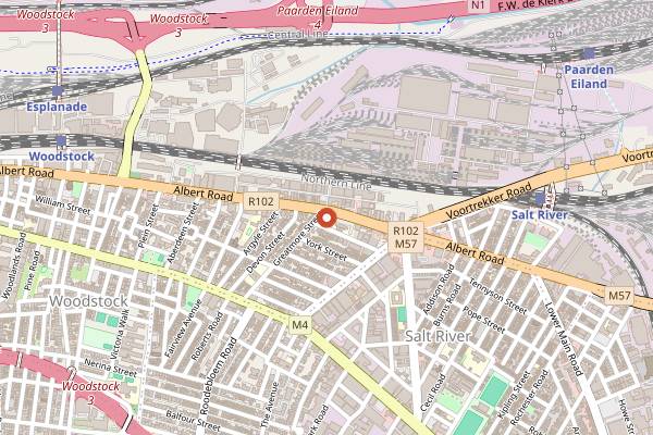 Map showing Casa Bar in Cape Town