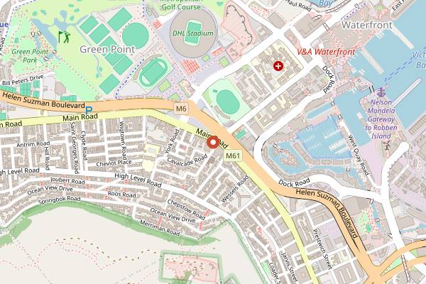 Map showing Tiger's Milk in Cape Town
