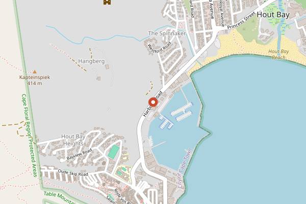 Map showing Bay Harbour Market in Cape Town
