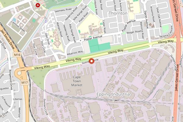 Map showing Cape Town Market in Cape Town