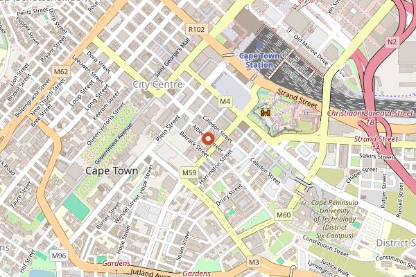 Map showing Club Paradise in Cape Town