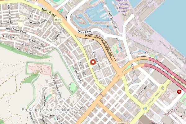 Map showing Crew Bar in Cape Town