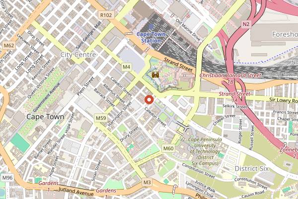 Map showing Zer021 Social Club in Cape Town