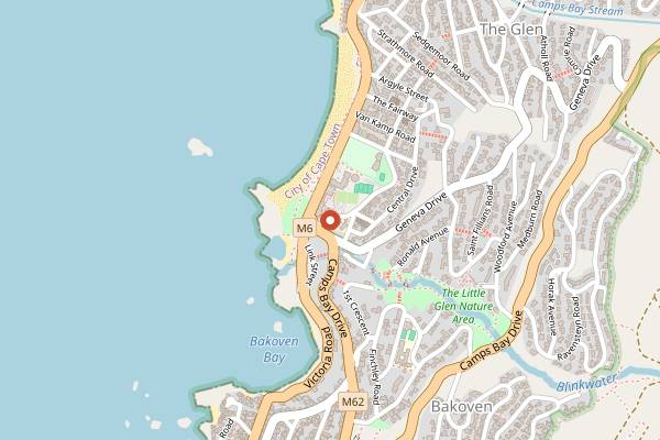 Map showing Codfather Seafood and Sushi in Cape Town