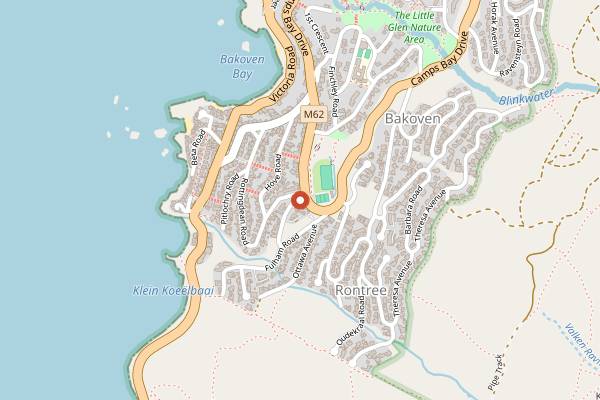Map showing The Hussar Grill Camps Bay in Cape Town