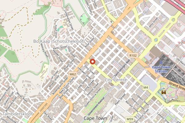 Map showing Wakanda African Restaurant in Cape Town