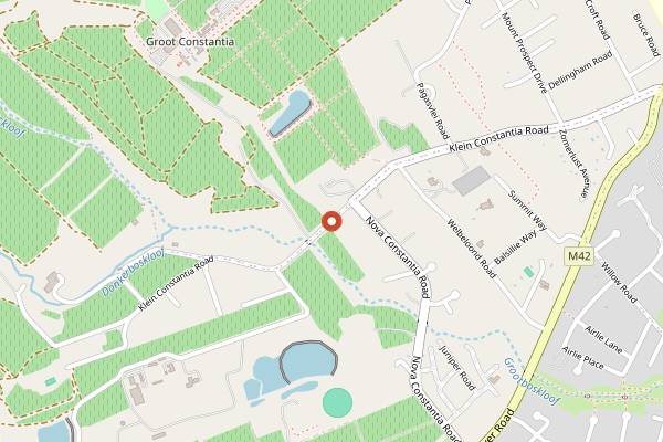 Map showing Klein Constantia Tasting Room in Cape Town