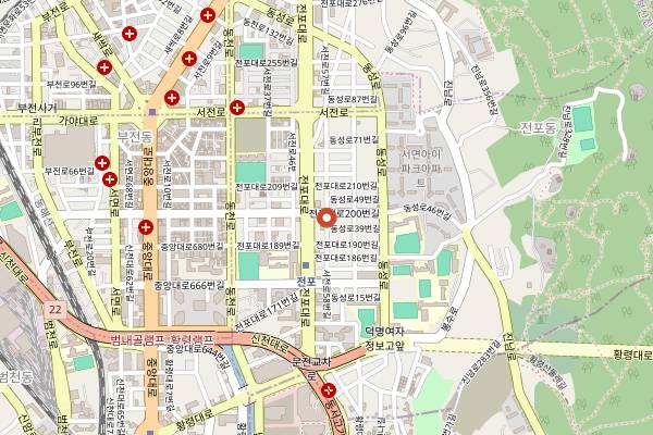 Map showing Absinthe in Busan