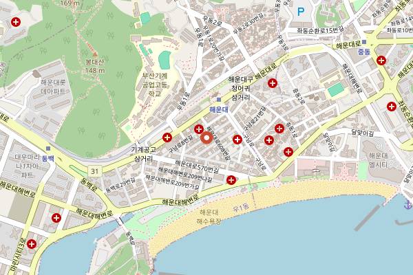 Map showing The Booze Haeundae in Busan