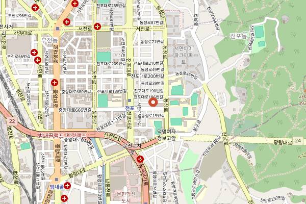 Map showing Cor Pasta Bar in Busan