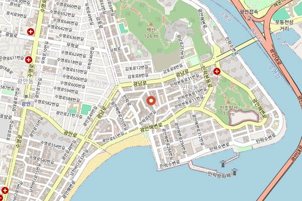 Map showing Yongkangzzie in Busan