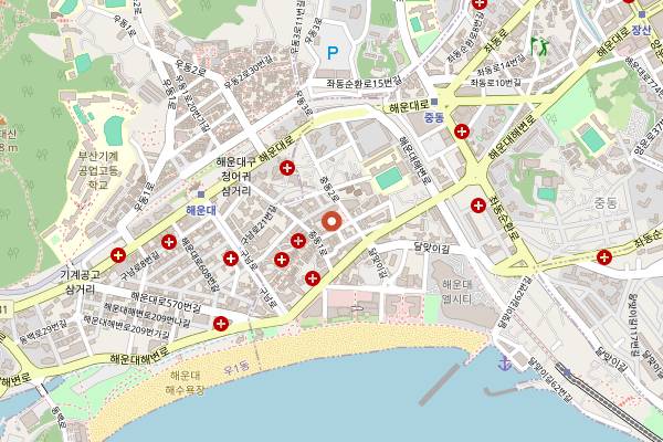 Map showing Busan International Food Expo in Busan