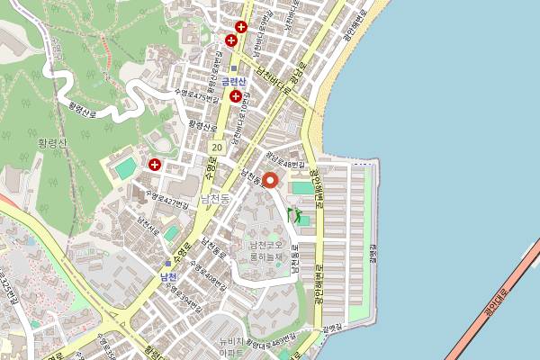 Map showing Gwangalli Eobang Festival in Busan