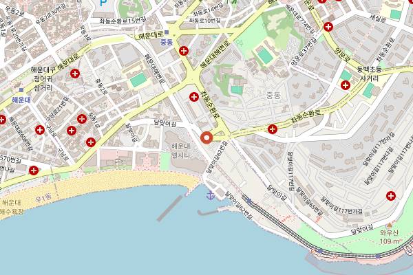 Map showing Moment Local in Busan