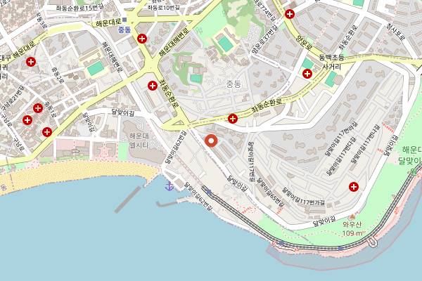 Map showing Palate in Busan