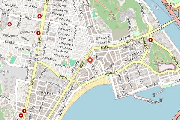 Map showing Zero Base in Busan