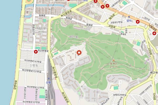 Map showing Jeongjitgan in Busan