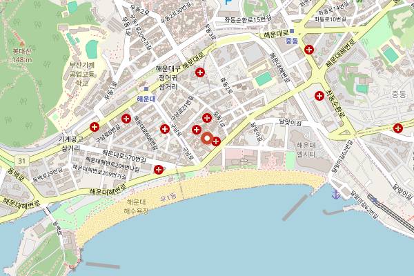 Map showing Sangguk Ine in Busan
