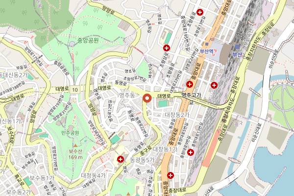 Map showing Gukje Market in Busan