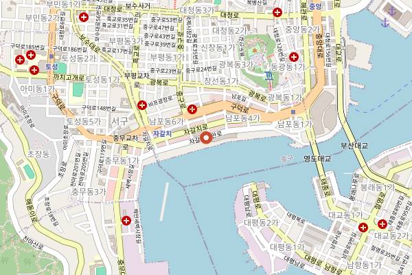 Map showing Jagalchi Market in Busan