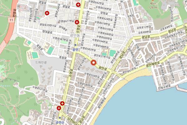 Map showing Hanwolgwan in Busan