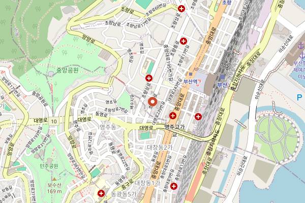 Map showing Pyeongsanok in Busan