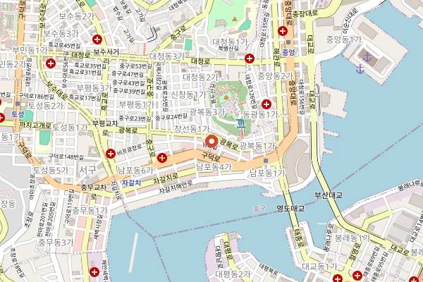 Map showing BIFF Square Ssiat Hotteok Stalls in Busan