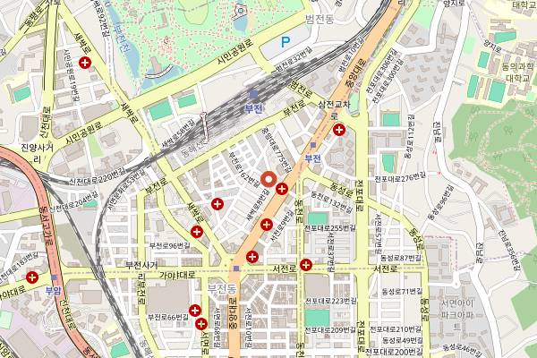 Map showing Goraesa Eomuk Bujeon Main Store in Busan