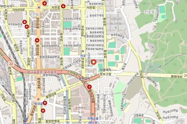 Map showing PlusPlusMinus in Busan