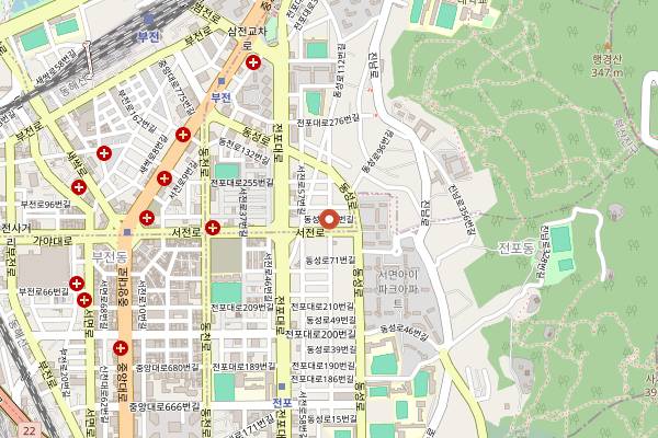 Map showing Shiloh in Busan