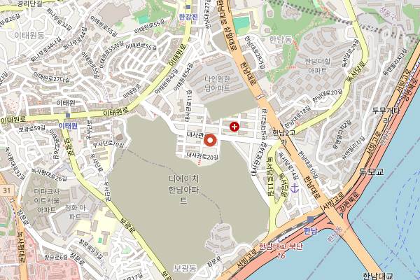 Map showing Deutsch House in Seoul