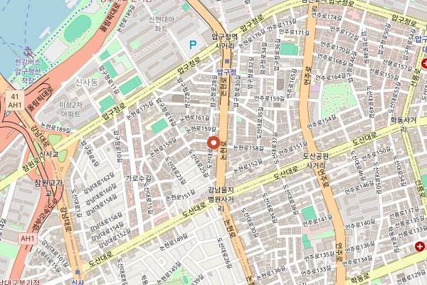 Map showing The Original Pancake House (Apgujeong) in Seoul