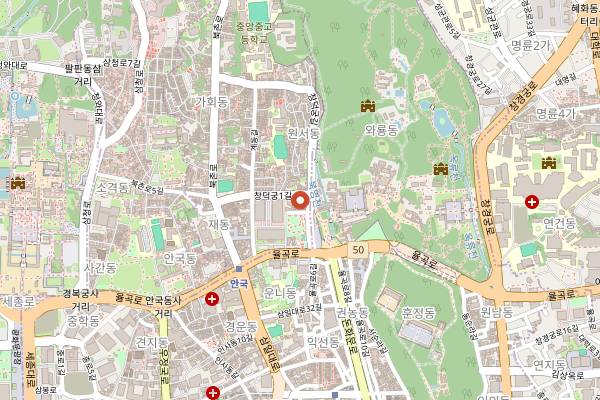 Map showing Biwon Son Kalguksu in Seoul