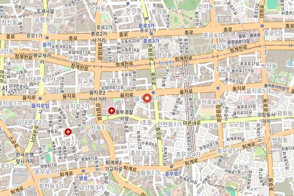 Map showing Euljiro Jjajangmyeon Alleys in Seoul