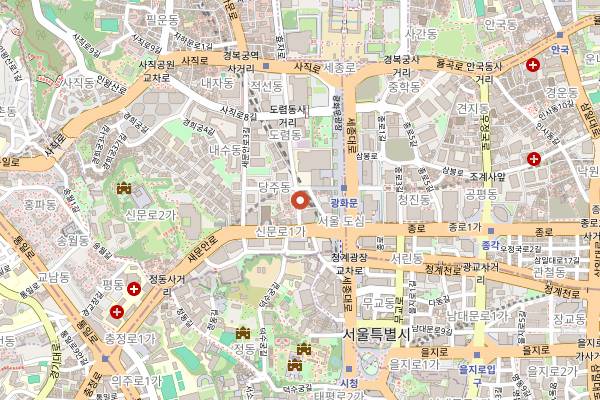Map showing Gwanghwamun Jip in Seoul